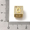 Brass Cubic Zirconia Beads KK-Q818-01O-G-3