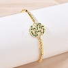 Brass Micro Pave Cubic Zirconia Slider Bracelets KK-H279-14G-01-3