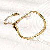 304 Stainless Steel Snake Chains Bracelets for Women BJEW-P395-02G-03-3