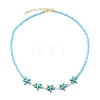 2Pcs 2 Styles Ocean Turtle Starfish Synthetic Turquoise & Natural Pearl & Glass Seed Beaded Necklaces NJEW-JN06130-04-4