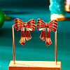 Alloy Enamel Dangle Stud Earrings FS-WG05549-06-1
