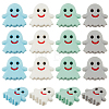 16Pcs 4 Colors Ghost Food Grade Silicone Beads SIL-CP0001-02-1