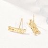 Brass Stud Earrings EJEW-P346-02-G-5