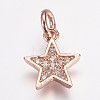 Brass Micro Pave Cubic Zirconia Charms LS-ZIRC-G087-35RG-1