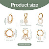 Kissitty 3 Pairs 3 Style Natural Pearl Beaded Hoop Earrings for Girl Women EJEW-KS0001-02-3