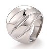 304 Stainless Steel Textured Chunky Ring RJEW-B040-21B-P-1