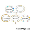 5Pcs 304 Stainless Steel & Handmade Heishi Polymer Clay/Glass Seed Bead/Plastic Bead Stretch Bracelet Sets AF7427-1-4
