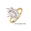 Elegant Rectangle S925 Sterling Silver Cubic Zirconia Women's Ring Jewelry GD0534-1-4