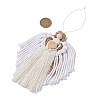 Handmade Macrame Cotton Angel Hanging Ornaments HJEW-JM02760-03-3