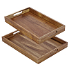 2Pcs 2 Styles Wood Storage Trays AJEW-BC0011-19-1