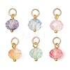 6Pcs Gradient Color Glass Pendants PALLOY-JF04740-1