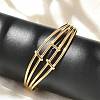 304 Stainless Steel Cuff Bangles for Women BJEW-B120-01G-02-3