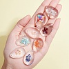 40Pcs 10 Colors Transparent Glass Pendants GGLA-SZ0001-44-1