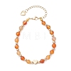 Natural Carnelian Beaded Bracelets BJEW-JB12752-01-2