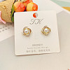 Alloy Rhinestone Stud Earrings FS-WGE0AD6-64-1