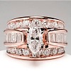 Horse Eye Alloy with Crystal Rhinestone Finger Rings FS-WG251C3-12-1
