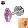 G23 Titanium Cubic Zirconia Horse Eye 17 Gauge Threadless Labrets for Women Men WG9E7C9-04-1