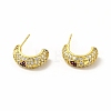 Rack Plating Brass Micro Pave Cubic Zirconia Stud Earrings for Women EJEW-H091-16G-1
