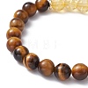 Natural & Synthetic Mixed Gemstone & Pearl Beaded Stretch Bracelets BJEW-JB09726-5