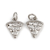 Brass Micro Pave Clear Cubic Zirconia Charms KK-A269-35P-1