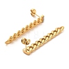 Ion Plating(IP) 304 Stainless Steel Curb Chains Shape Stud Earrings EJEW-D101-01G-2