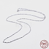 Rhodium Plated 925 Sterling Silver Chain Necklaces STER-F039-12P-2