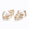 Brass Micro Pave Clear Cubic Zirconia Slide Charms GLAA-S193-018-3