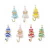 7Pcs Glass Pendants PALLOY-MZ01164-1