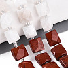 Natural Canada Jade & Red Jasper & Rainbow Moonstone Beads Strands G-T144-18B-01-1
