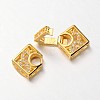 Rhombus Brass Micro Pave Cubic Zirconia Fold Over Clasps ZIRC-F013-02G-FF-4