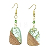 Resin & Walnut Wood Arch Dangle Earrings EJEW-JE05506-01-1