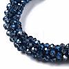Faceted Transparent Glass Beads Stretch Bracelets BJEW-S144-002B-01-3