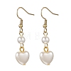 Heart ABS Plastic Imitation Pearl Dangle Earrings EJEW-JE06772-3