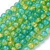 Spray Painted Crackle Glass Beads Strands CCG-Q002-8mm-07-2