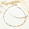 Natural Alashan Agate Teardrop and Round White Shell Pearl Beaded Necklaces NJEW-JN06246-02-1
