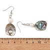Natural Cultured Freshwater Pearl & Abalone Shell/Paua Shell Beads Dangle Earrings EJEW-JE07313-02-5