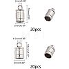 Unicraftale 304 Stainless Steel Cord Ends STAS-UN0009-54P-3