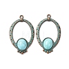Alloy with Synthetic Turquoise Pendants FIND-B055-01C-1