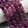 Faceted Natural Dragon Veins Agate Beads Strands G-F447-12mm-L02-1
