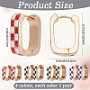4 Pairs Rectangle with Tartan Pattern Alloy Enamel Hoop Earrings EJEW-SC0002-26A-2