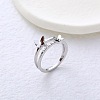 304 Stainless Steel with Rhinestone Finger Rings for Women VL8441-1-1