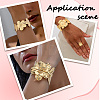 3 Styles Alloy Flower Cuff Bangles & Ring Sets for Women SJEW-CY0001-01-4