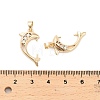 Brass Micro Pave Clear Cubic Zirconia Pendants Bails KK-B133-04G-01-3