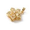 Brass Micro Pave Clear Cubic Zirconia Pendants ZIRC-D276-01G-B02-2