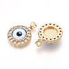 Brass Micro Pave Clear Cubic Zirconia Pendants for Women KK-T070-92A-01-2