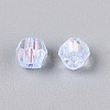 Transparent Spray Painted Glass Beads X1-EGLA-N018-4mm-05-3