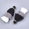 Polycotton(Polyester Cotton) Tassel Pendant Decorations X-FIND-T018-19-2