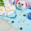 Alloy Enamel Cat Head Pendant Locking Stitch Markers HJEW-AB00080-5