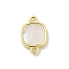 Brass Pave Shell Connector Charms KK-M300-10G-04-1