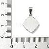 304 Stainless Steel Pave Natural Shell Flower Pendants STAS-C103-12P-3